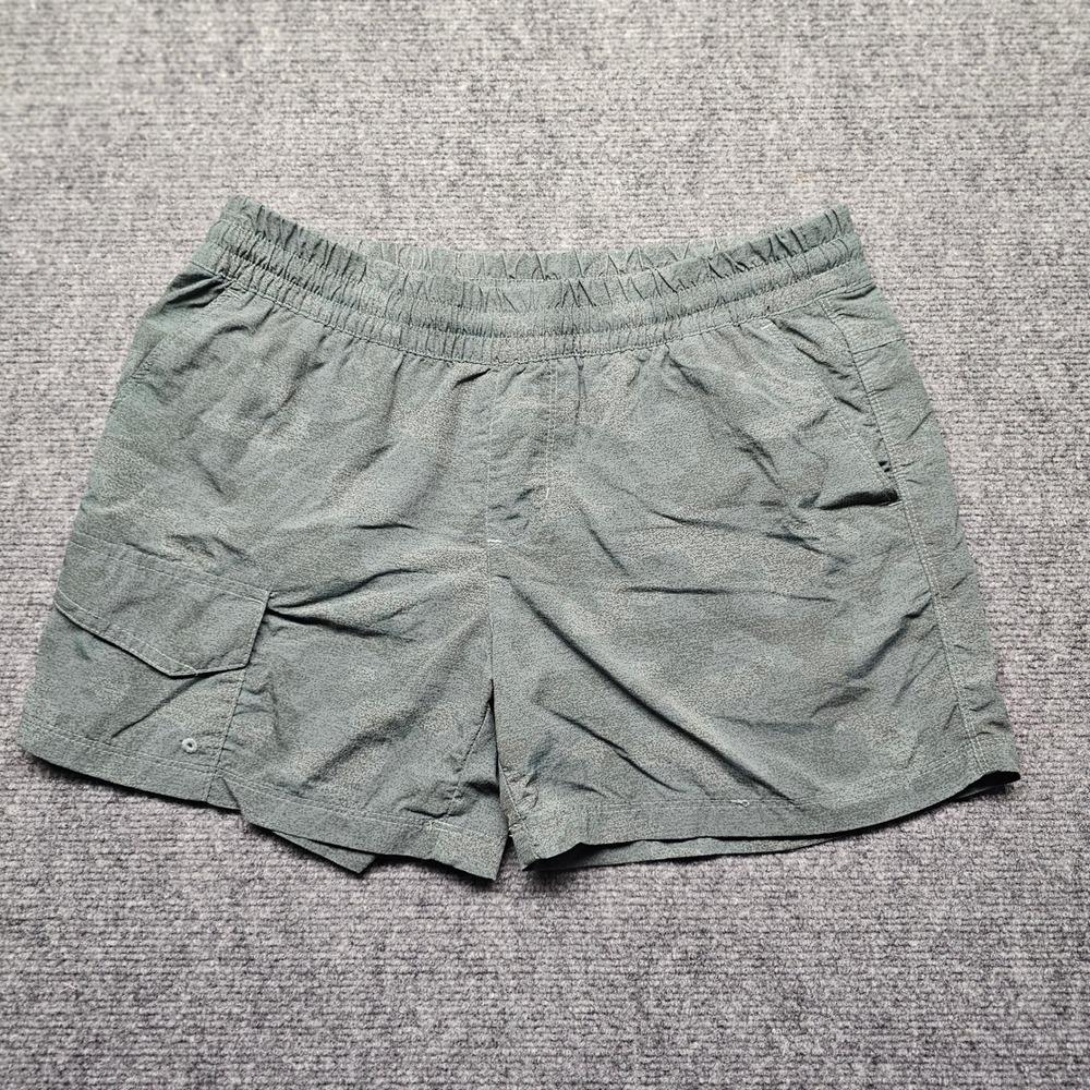 Columbia Mens Nylon Cargo Shorts Gray Print Mesh Lined AL1986 Size M 4L
